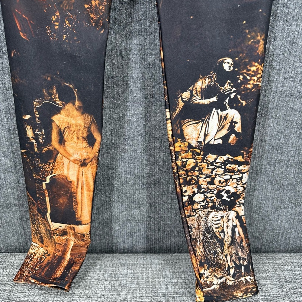 Black Milk Haunted House Leggings Womens Small Halloween Emo Limited Edition - Picture 6 of 13